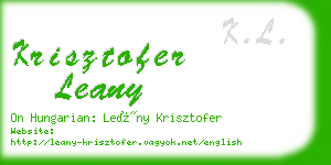 krisztofer leany business card